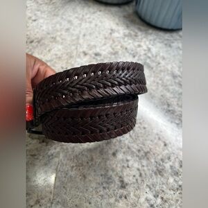 Genuine Braided Leather Mens Belt Brown Size 66